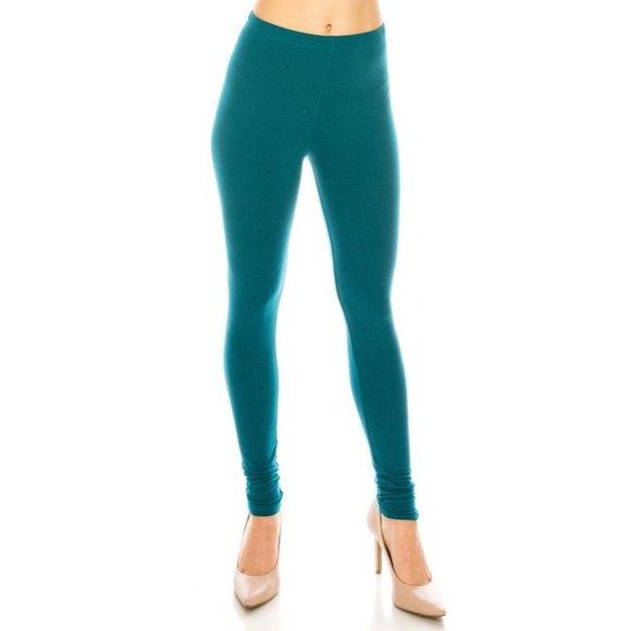 Reg One Size Women's Comfort Stretch Soft Solid Print 3" High Waist Active TEAL - Picture 2 of 2